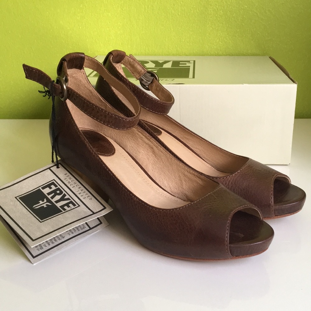 Frye open-toe heels with ankle straps
